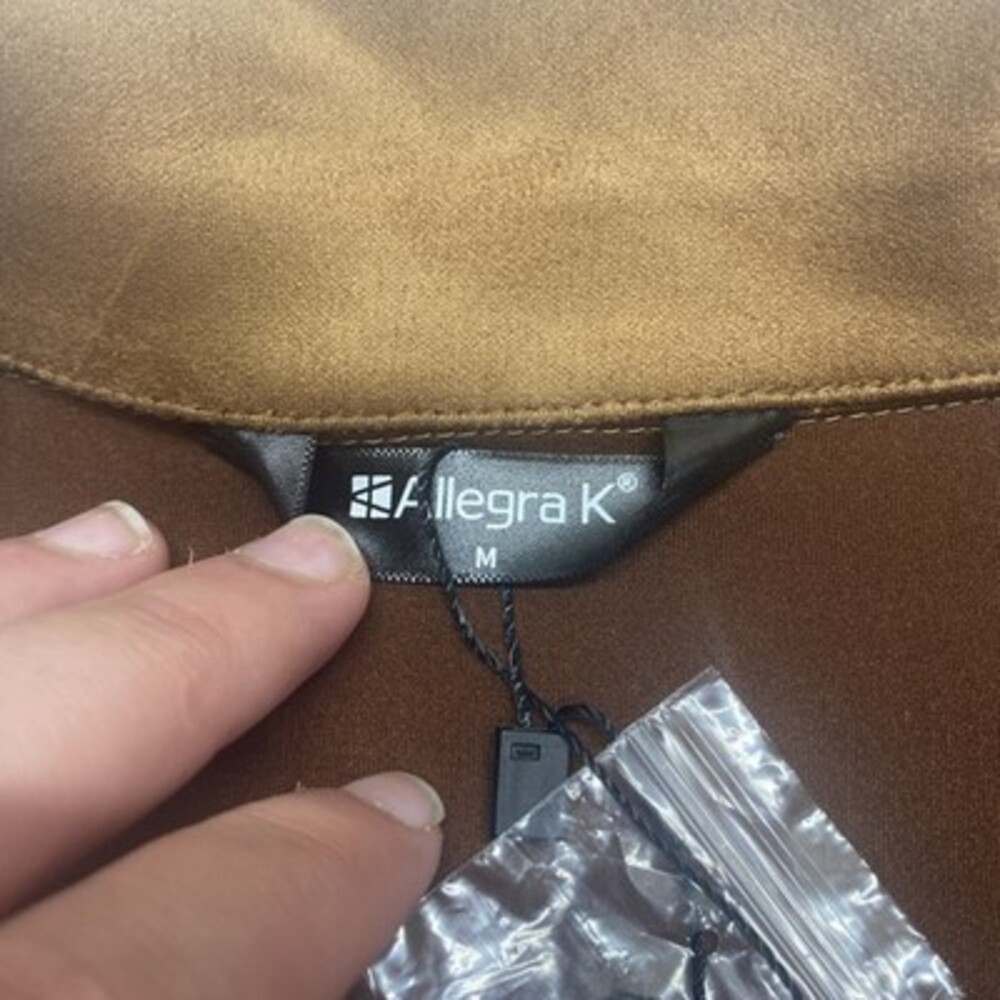 NWT Allegra K Women's Faux Button Down Jacket Brown Size M! Brand new! - Picture 2 of 8